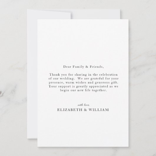 Elegant script trouwfoto | bedankkaart (Achterkant)