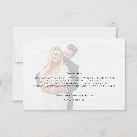 Elegant Script Trouwfoto Custom Bedankkaart (Achterkant)