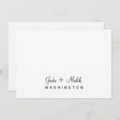 Elegant Script Trouwpaar Monogram Notitiekaartje (Voorkant / Achterkant)