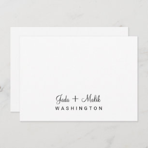 Elegant Script Trouwpaar Monogram Notitiekaartje