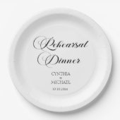 Elegant Script Trouwrepetie Diner Papieren Bordje (Voorkant)