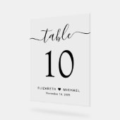 Elegant Script Trouwtafel Nummer Acryl Bord (Hoek)