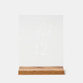 Elegant Script Trouwtafel Nummer Acryl Bord (Voorkant)