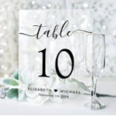 Elegant Script Trouwtafel Nummer Frosted Acryl Bord
