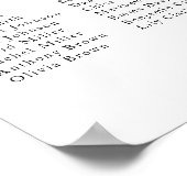 Elegant Script Trouwtafel Zitting Grafiek Foam Poster (Hoek)