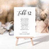 Elegant Script Trouwtafelnummer met namen Kaart