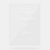 Elegant Script Trouwvermelding met namen Acryl Bord (Voorkant)
