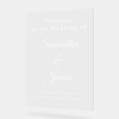 Elegant Script Trouwvermelding met namen Acryl Bord (Hoek)