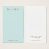 Elegant Script Turquoise Blue Earring Display Visitekaartje (Voorkant /achterkant)