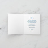 Elegant Script Turquoise Photo Simple Afstuderen Bedankkaart (Binnen)