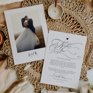 Elegant Script Typografie Bruiloft Bedankkaart