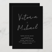 elegant script typografie bruiloft uitnodiging (Voorkant / Achterkant)