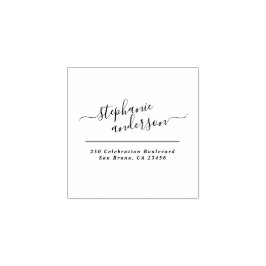 Elegant Script Typografie Custom Return Adres Rubberstempel