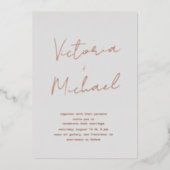 Elegant Script Typografie Folie Bruiloft Folie Uitnodiging (Voorkant)