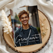 Elegant script typografie foto overlay Afstuderen Aankondiging