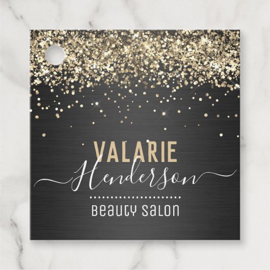 Elegant Script Typografie geborsteld metaal Bedankjes Labels (Voorkant)