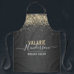 Elegant Script Typografie geborsteld metaal Schort<br><div class="desc">Elegant en minimaal visitekaartje ontwerp. Alle tekst kan worden aangepast. Elegant glitter / geborsteld metaal en typografische sjabloon. Ideaal voor alle soorten bedrijven. Geschikt voor haarstylist,  salons,  grafisch ontwerp,  bloemist,  onroerend goed en nog veel meer bedrijfsideeën.</div>