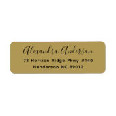 Elegant Script Typografie Goud Zwart Retouradres Etiket (Voorkant)