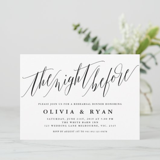 Elegant Script Typografie Kaart (Staand voorkant)