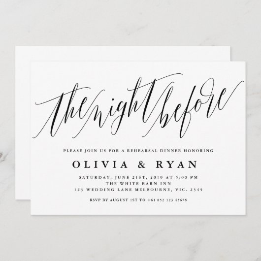 Elegant Script Typografie Kaart (Voorkant / Achterkant)