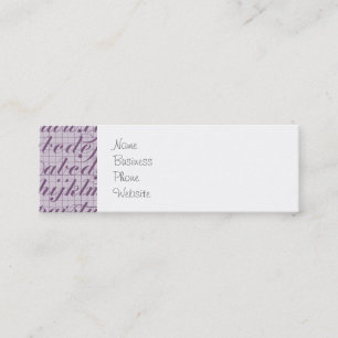 Elegant  Script Typografie Lettering Paars Mini Visitekaartje