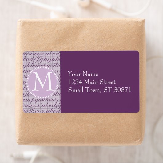 Elegant  Script Typografie Lettering Paarse Etiket (Insitu)