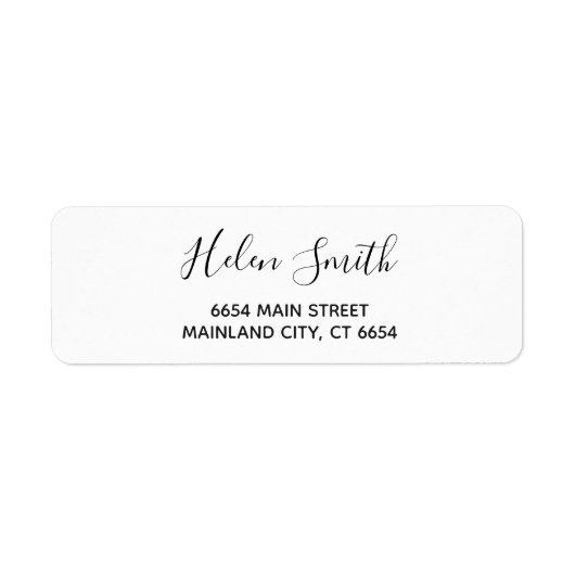 Elegant Script Typografie Retouradres Label (Voorkant)