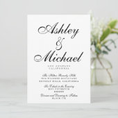 ELEGANT SCRIPT TYPOGRAFIE Zwart & Wit Trouwen Kaart (Staand voorkant)