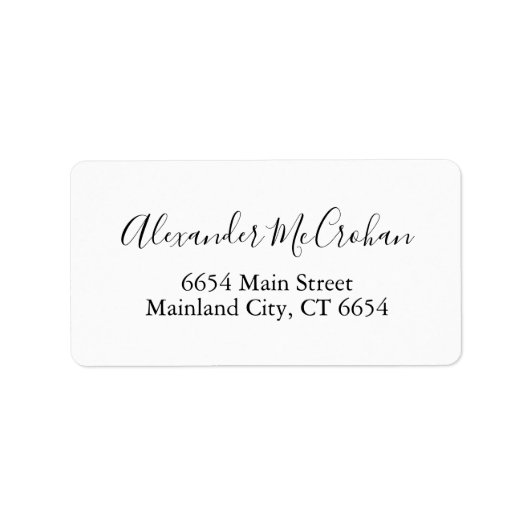 Elegant Script Typography Address Label (Voorkant)