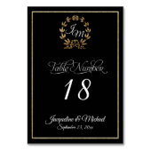 Elegant Script Typography Black Gold Wreated Kaart (Voorkant)