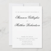 Elegant Script Typography Black White Wedding Kaart (Voorkant)