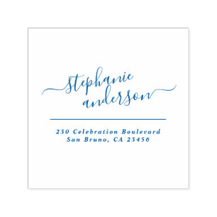 Elegant Script Typography Custom Return Address Zelfinktende Stempel