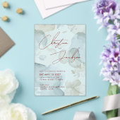 Elegant Script Typography Modern Cream Wedding Acryl Uitnodigingen (Insitu (Huwelijk))