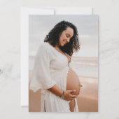 Elegant Script Typography Modern Photo Baby shower Kaart (Achterkant)