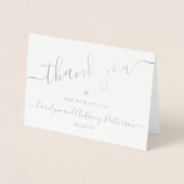 Elegant Script Typography Photo Weddenschap Bedank Folie Kaarten (Voorkant)