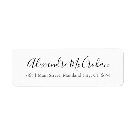 Elegant Script Typography Return Address Label (Voorkant)