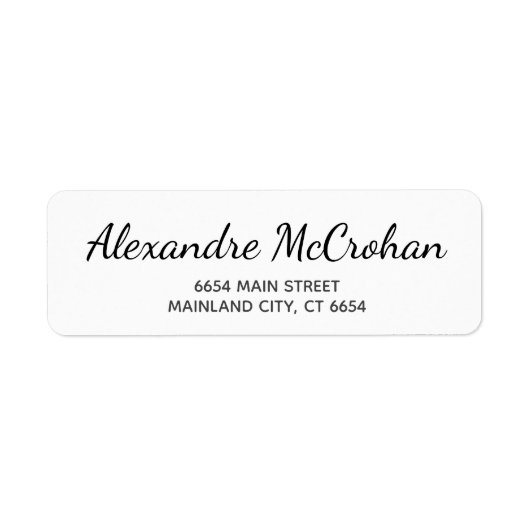 Elegant Script Typography Return Address Label (Voorkant)