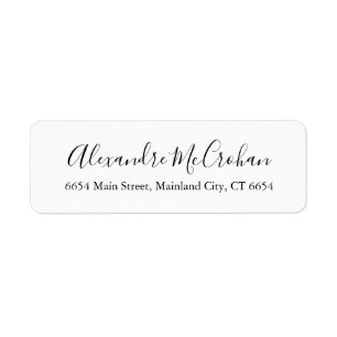 Elegant Script Typography Return Address Label