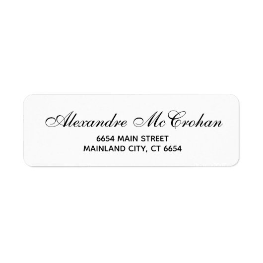 Elegant Script Typography Return Address Label (Voorkant)