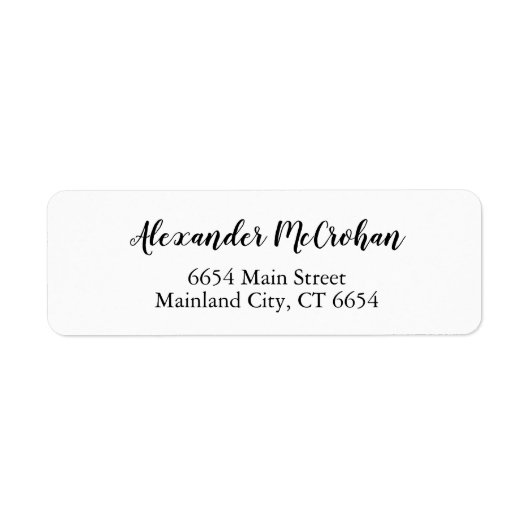 Elegant Script Typography Return Address Label (Voorkant)