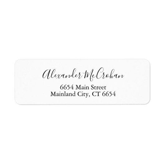 Elegant Script Typography Return Address Label (Voorkant)