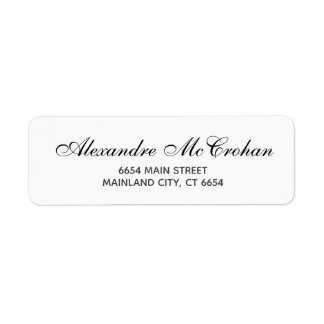 Elegant Script Typography Return Address Label