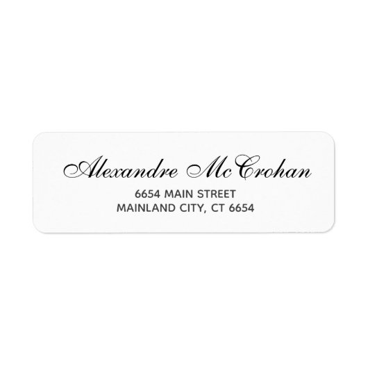 Elegant Script Typography Return Address Label (Voorkant)