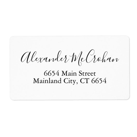 Elegant Script Typography Shipping Address Label (Voorkant)
