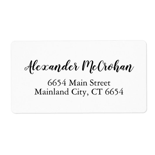 Elegant Script Typography Shipping Address Label (Voorkant)