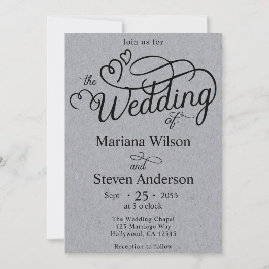 Elegant Script Typography Simple Kaart (Voorkant)