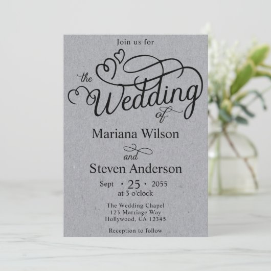 Elegant Script Typography Simple Kaart (Staand voorkant)