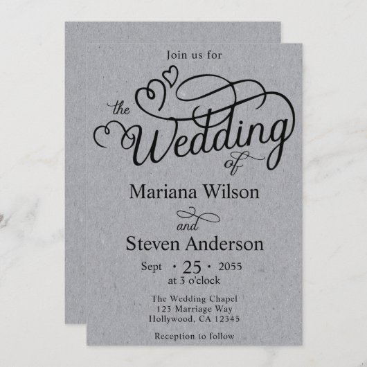 Elegant Script Typography Simple Kaart (Voorkant / Achterkant)