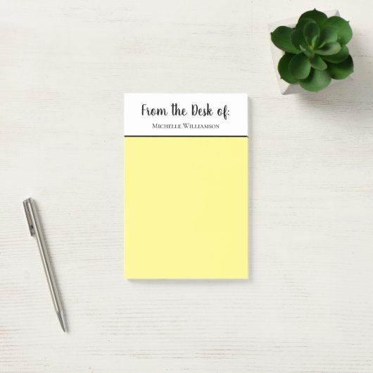 Elegant Script Typography Stylish Yellow Post-it® Notes (Kantoor)