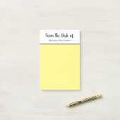 Elegant Script Typography Stylish Yellow Post-it® Notes (Op bureau)